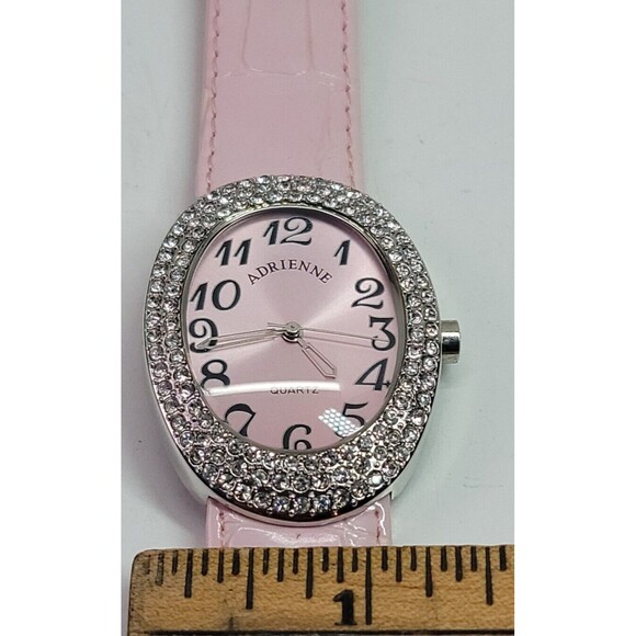 Adrienne Quartz ADR057 Womens Watch Pink Band Diamond Jewel Trim New Battery - Picture 7 of 13